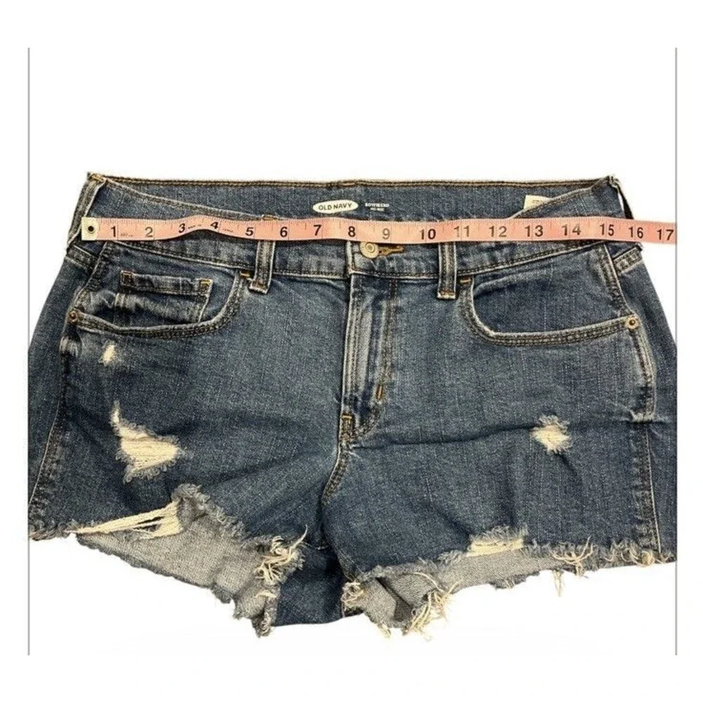 Old Navy Womens Denim Jean Shorts Size 2 Blue Boyfriend Short MidRise Distressed